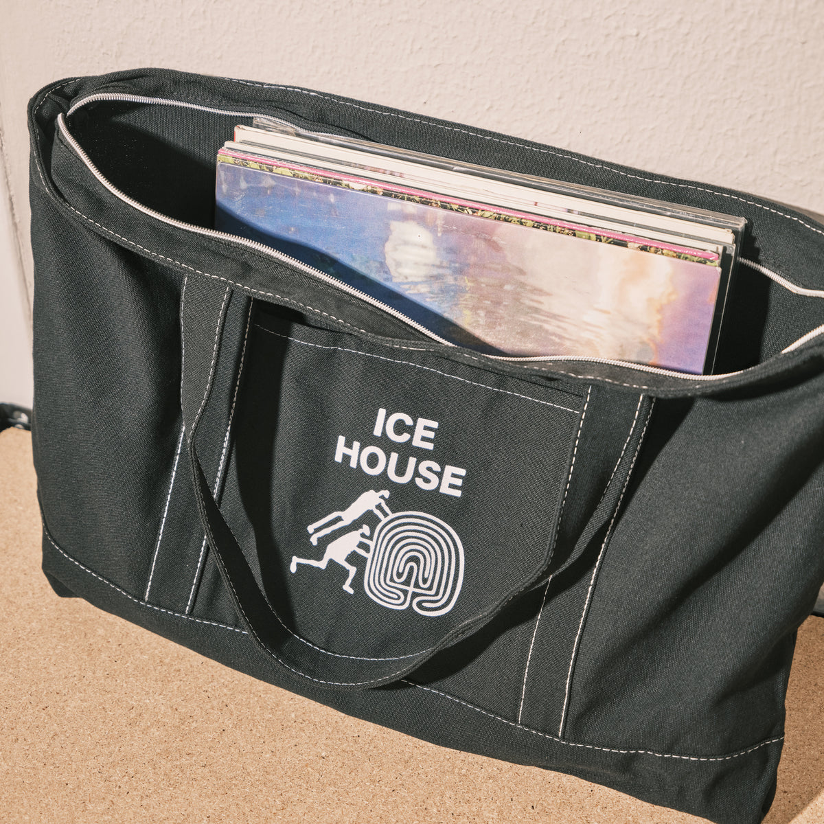Black Spiral Zippered Bag